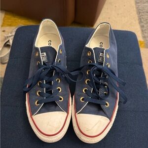Converse Dark Blue Sneakers with Gold Eyelets